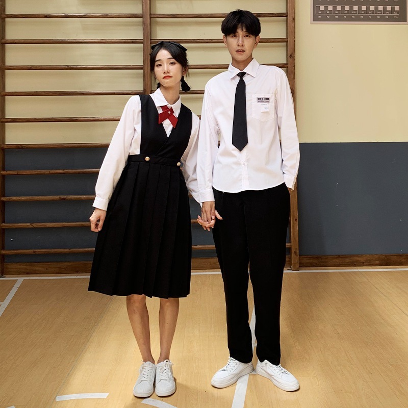 jk制服スカート琴ギャザー半袖タイシャツ男女学生学院制服クラス服
