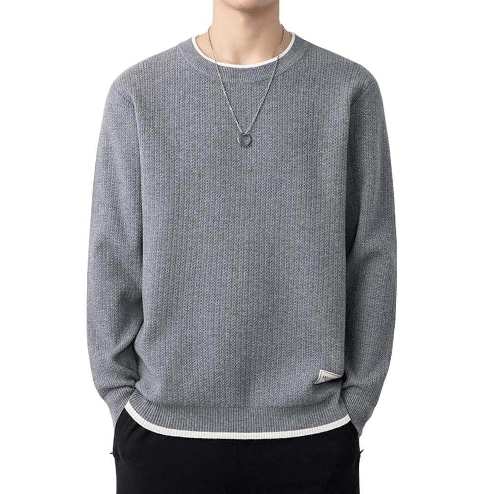 [GUTHONG] セーターメンズ ニット シンプル ニットカジュアル 長袖 大きいサイズ トップス 無地 厚手 防寒 ファッション カジュアル おしゃれ セーター メンズ 春秋冬服