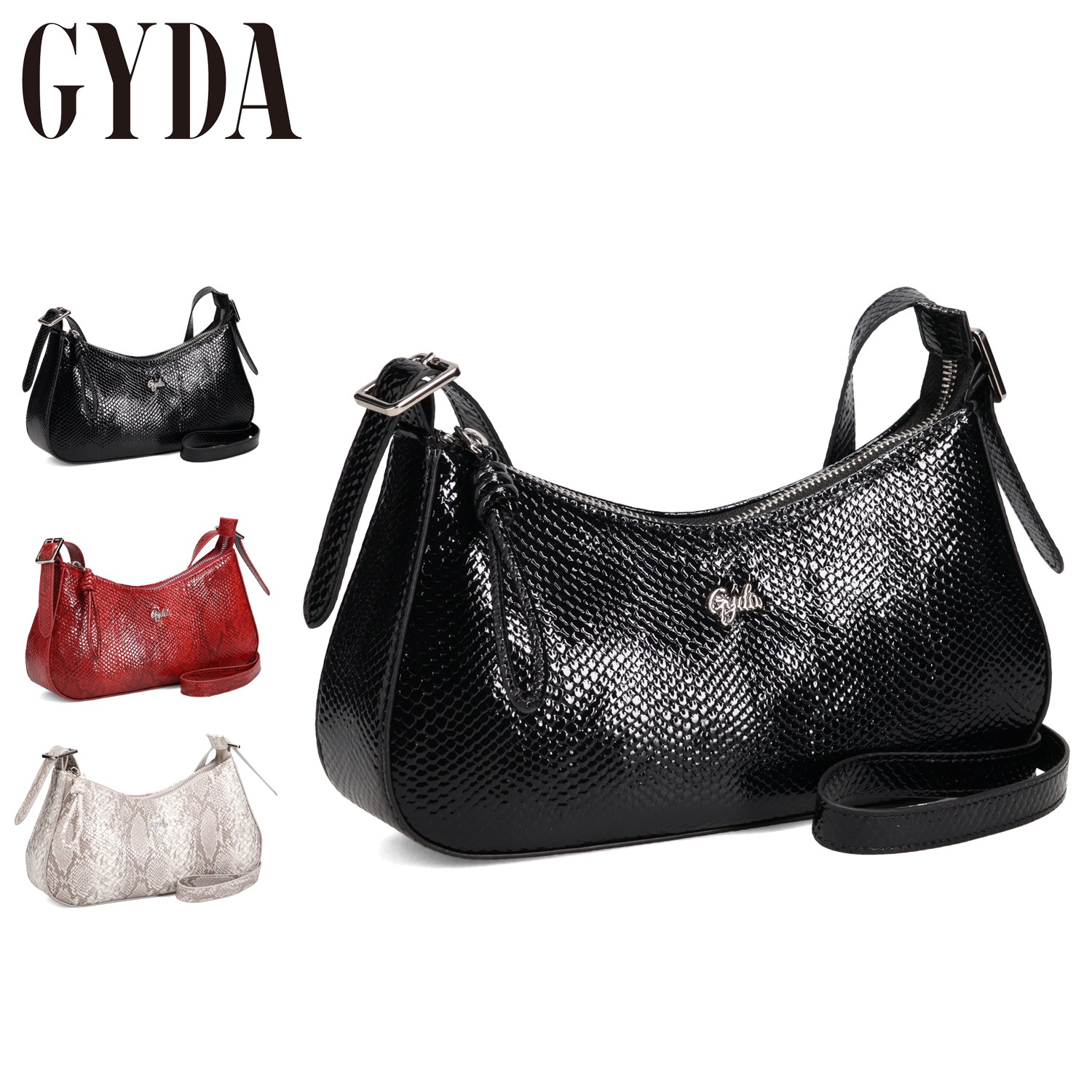 ハンドバッグ レディース 軽量 斜めがけ ブラック レッド マルチ 黒 GY-B367