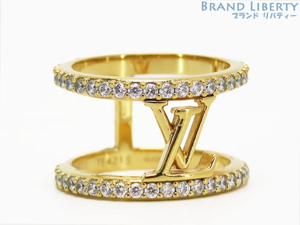 美品ルイヴィトンリングLVアイコニックストラスS指輪ゴールドメタルラインストーンM1463S 32,110円