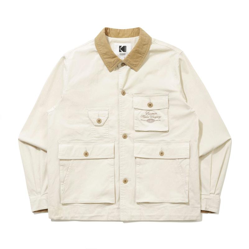 [公式]コットンカラーワークジャケット IVORY
