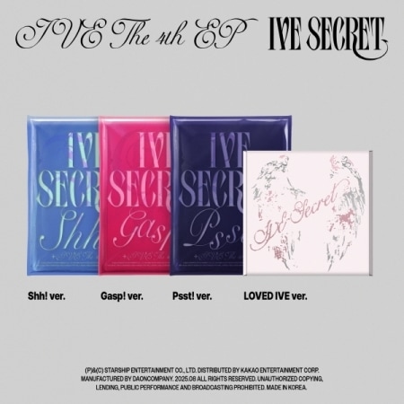 [4種セット] IVE ミニ4集 アルバム [IVE SECRET] (Shh! ver. / Gasp! ver. / Psst! ver. / LOVED IVE ver.) チャート反映