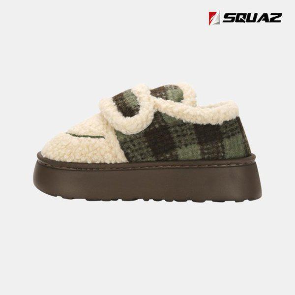 女性 冬 防寒 털 裏地 ローファー チェック 厚底 カジュアル ローファー SSS733