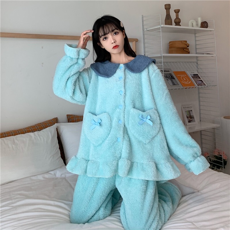 【送料無料】レディース モコモコ ルームウェア もこもこ かわいい 上下セット 秋冬 ピンク