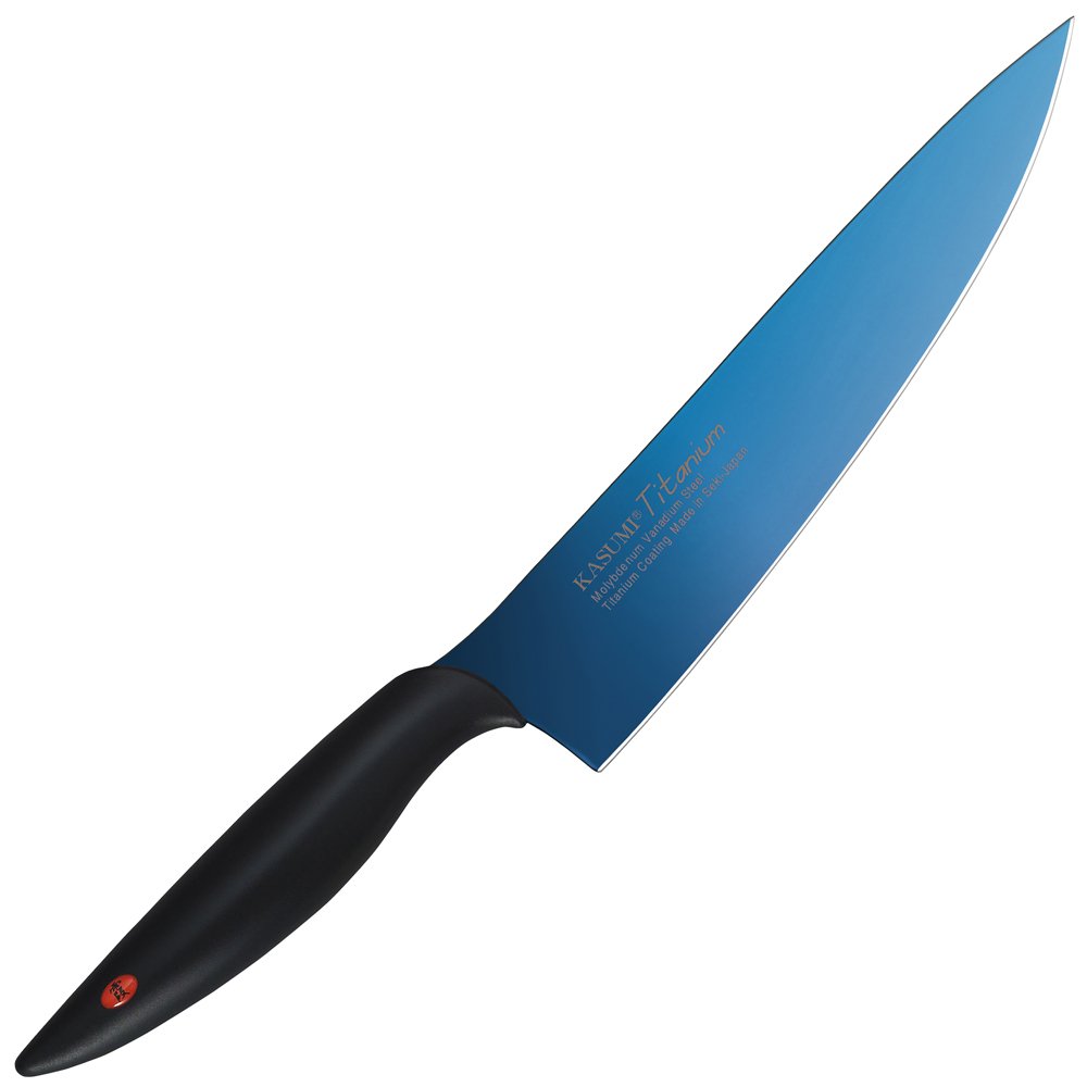 スミカマ 霞 KASUMI 包丁 チタンコーティング 剣型包丁 20cm ブルー 錆びにくい 日本製 岐阜県関市 22020/B