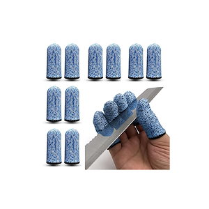 RICISUNG 指保護サック 防刃 耐切創 指保護 レベル5 仕事用 指先の危険作業に 指先保護サック １０枚 (青い)