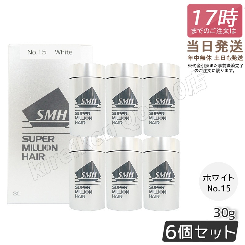 【6個セット】ルアン スーパーミリオンヘアー 30g No.15 ホワイト 髪 頭 薄毛隠し 分け目 ボリューム ふりかけ 植物系抗菌繊維 11,882円