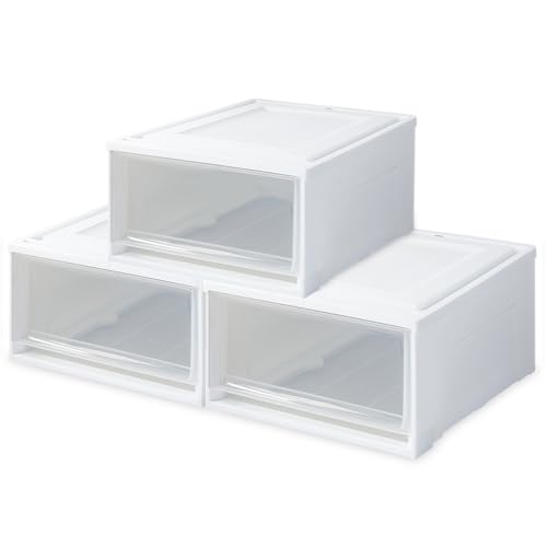 【3個セット】アイリスオーヤマ 収納ケース 衣替え 引き出し クローゼット 圧倒的高コスパ 衣替え 幅39×奥行50×高さ23.2cm ウォークインクローゼット 衣装ケース チェスト 日本製 ホワイト