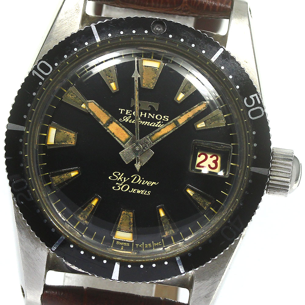 テクノス TECHNOS スカイダイバー デイト ヴィンテージ 自動巻き メンズ _767515【中古】
