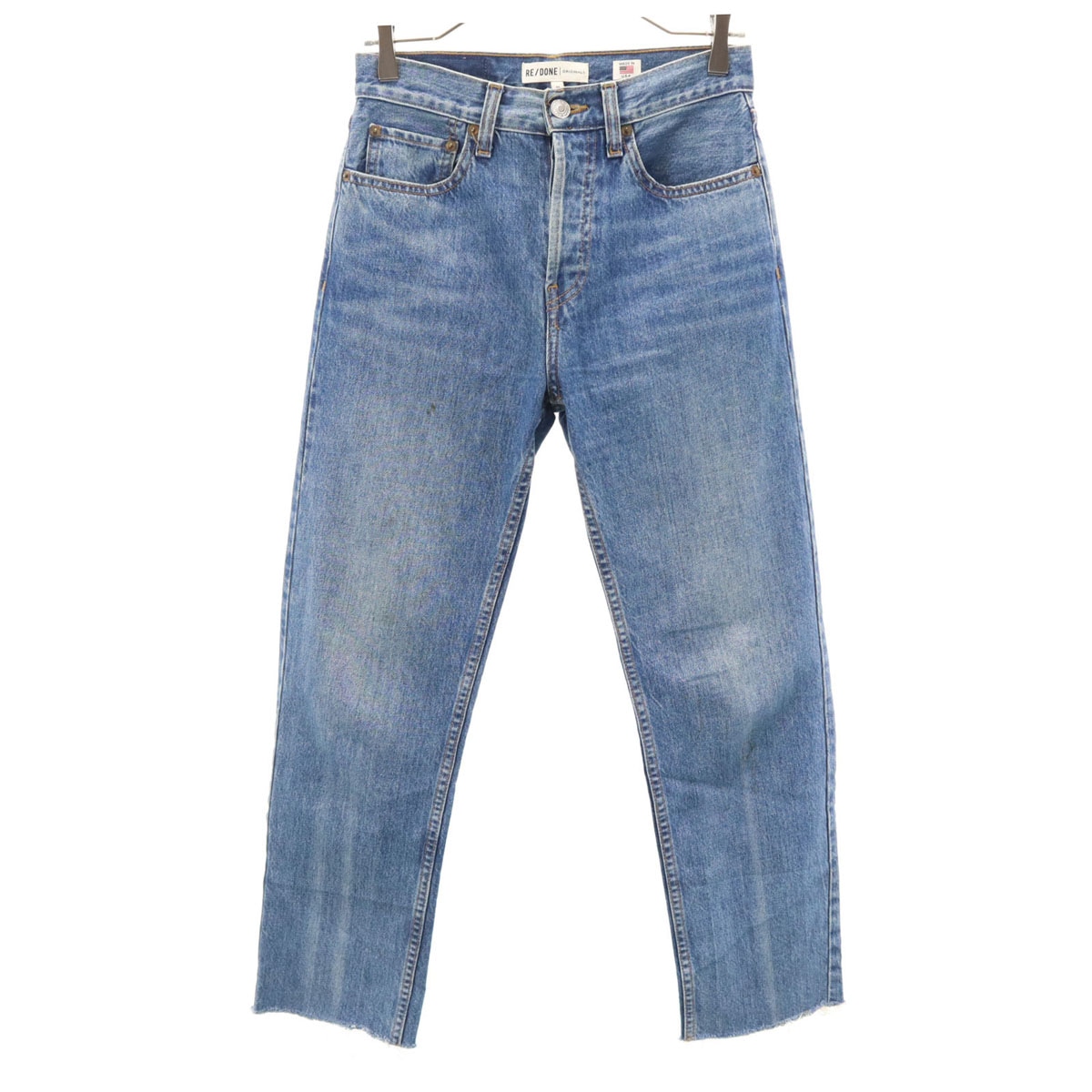 RE/DONE リダン USA製 カットオフ加工 デニムパンツ W25 ウォッシュブルー ジーンズ レディース 古着