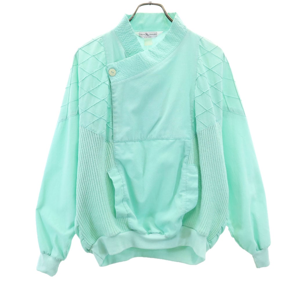 GREAT CAVALIER 80s 90s オールド ニット切替 プルオーバー ブルゾン ミント ドルマン レディース