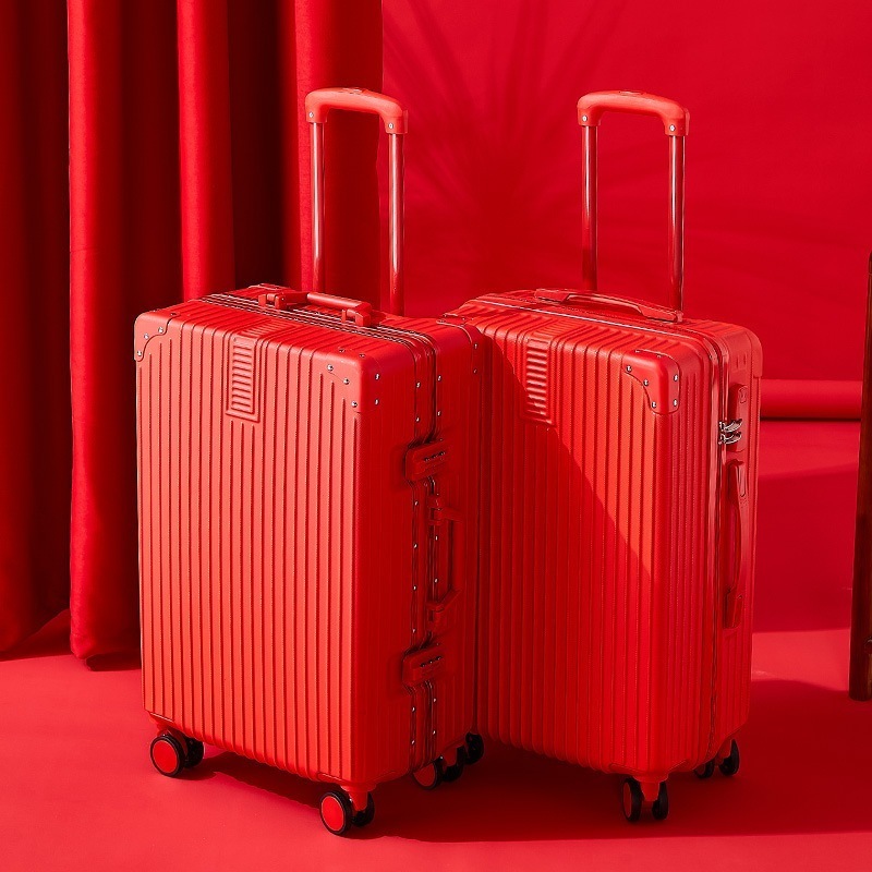 結婚式スーツケースフルレッドブライダル持参金スーツケース大容量ユニバーサル航空機ホイールマザーボックス年次総会ギフトボックス