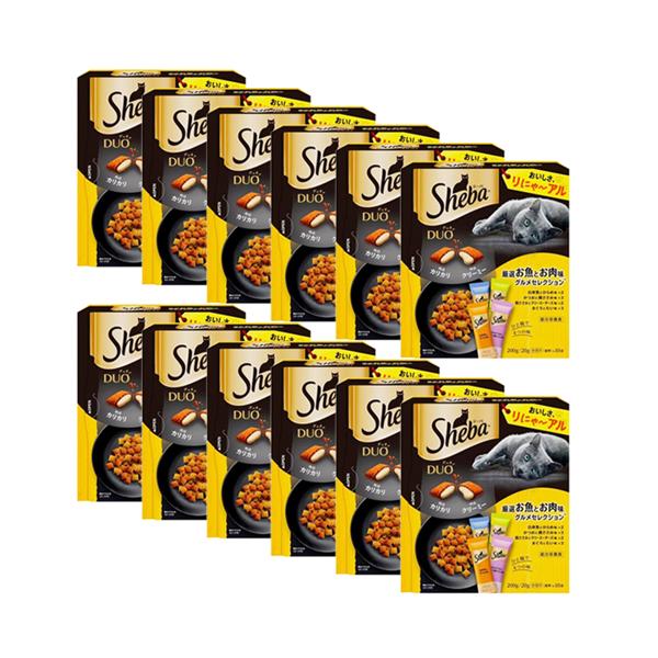 12個セット シーバデュオ 厳選お魚とお肉味グルメセレクション 200g キャットフード