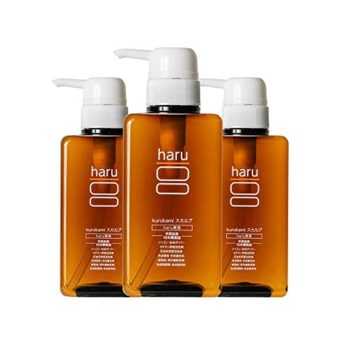 haru(ハル) kurokamiスカルプ アミノ酸系シャンプー [柑橘系/400ml3本] リンス コンディショナー不要 [天然由来/ノンシリコン] 無添加 フルーツ 400ミリリットル (x 3)