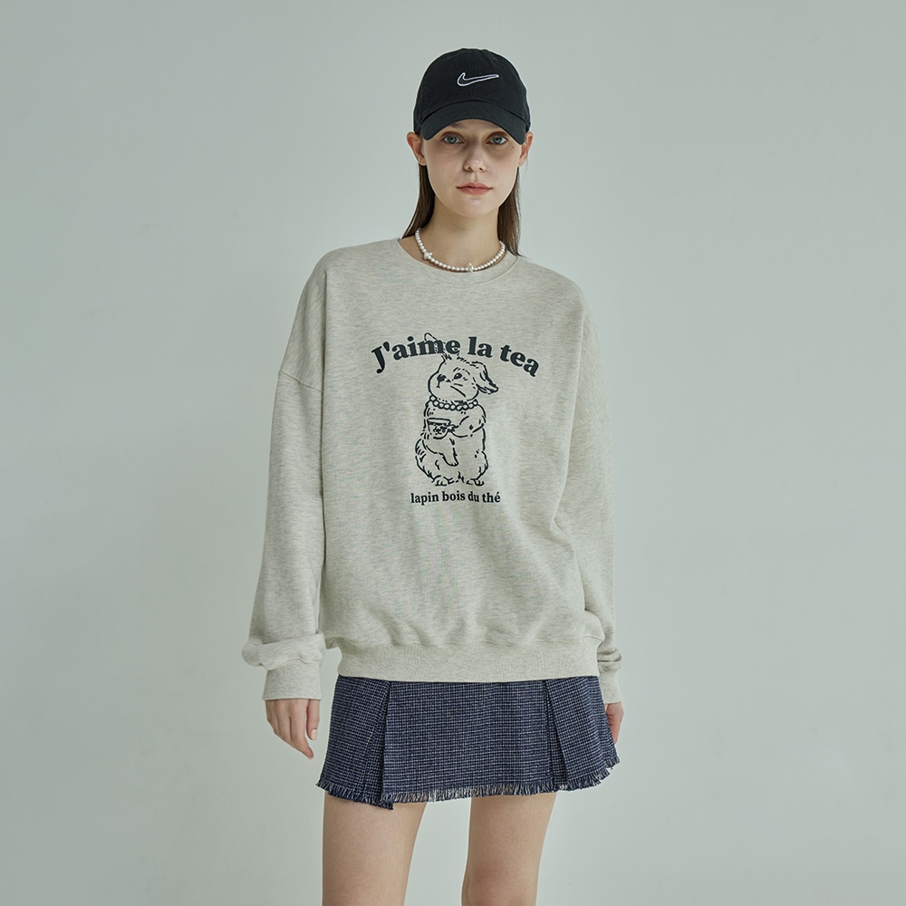 RABBIT OVERFIT SWEATSHIRT(OATMEAL, PINK, BLACK)