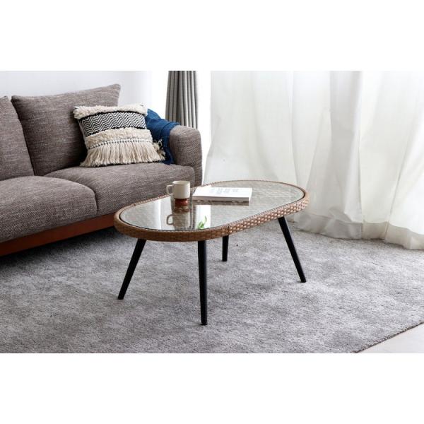 ローテーブル ガラス おしゃれ アジアンリゾート レトロ ラタン ハンドメイド 日本製 テーブル センターテーブル リビングテーブル ブラウン 21,312円