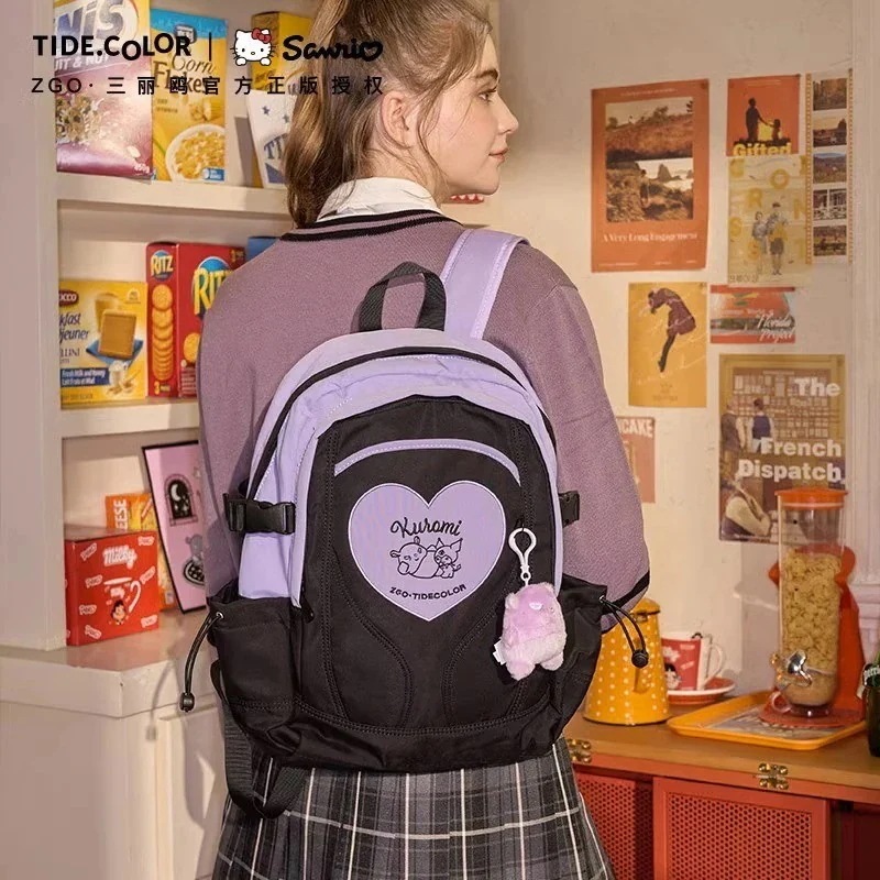 サンリオクロミショルダーバッグ女性シンプル大容量バッグリュックサッククーロミ学生カバン