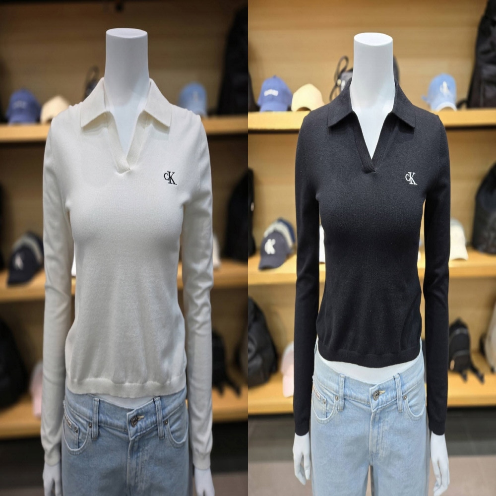 JEANS/モノグラム ロゴ スリムフィット ニット ポロ/J224778