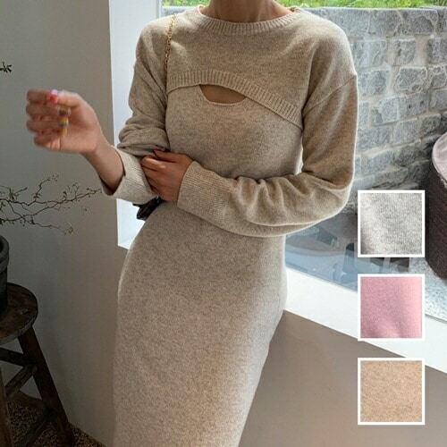 ワンピース カジュアル ロング マキシ丈ワンピ 韓国 ファッション レディース 春 秋 冬 カジュアル コーデ シンプル 定番 セレカジ 20代 30代 40代 2025 リブニット ノースリー