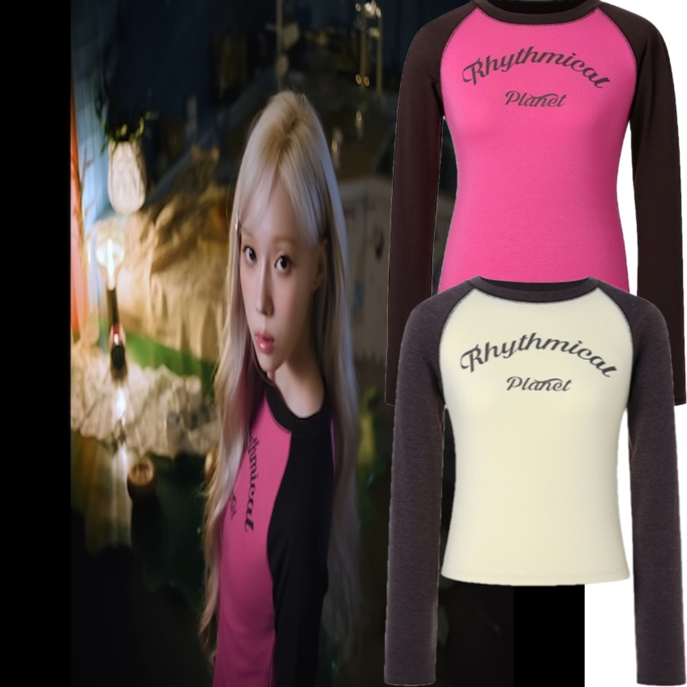 aespa ウィンター 着用/rhythmicalplanet/ARCH LOGO RAGLAN COLORED LONG SLEEVE