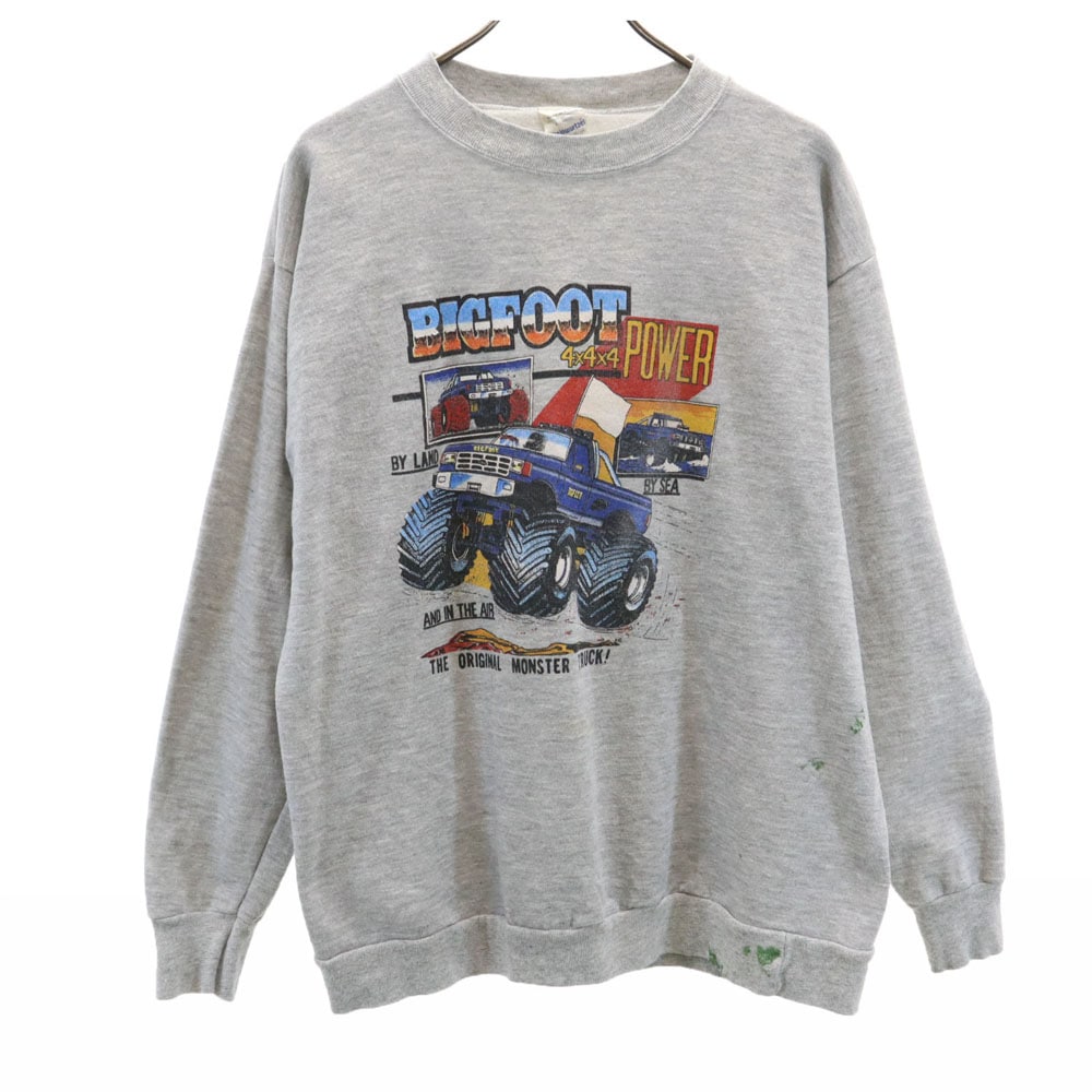 Steinwurtzel 90s USA製 オールド モンスタートラック 長袖 スウェット トレーナー XL グレー 裏起毛 メンズ