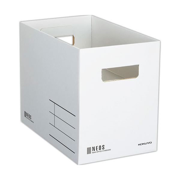 (まとめ) コクヨ 収納ボックス（NEOS）Mサイズ ホワイト A4-NEMB-W 1個 (×10セット)
