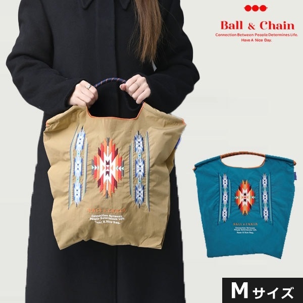 【即納】 Ball＆Chain ボールアンドチェーン 正規品 NATIVE-2 Mサイズ バッグ エコバッグ トートバッグ 刺繍 ギフト hideaki mihara 301053