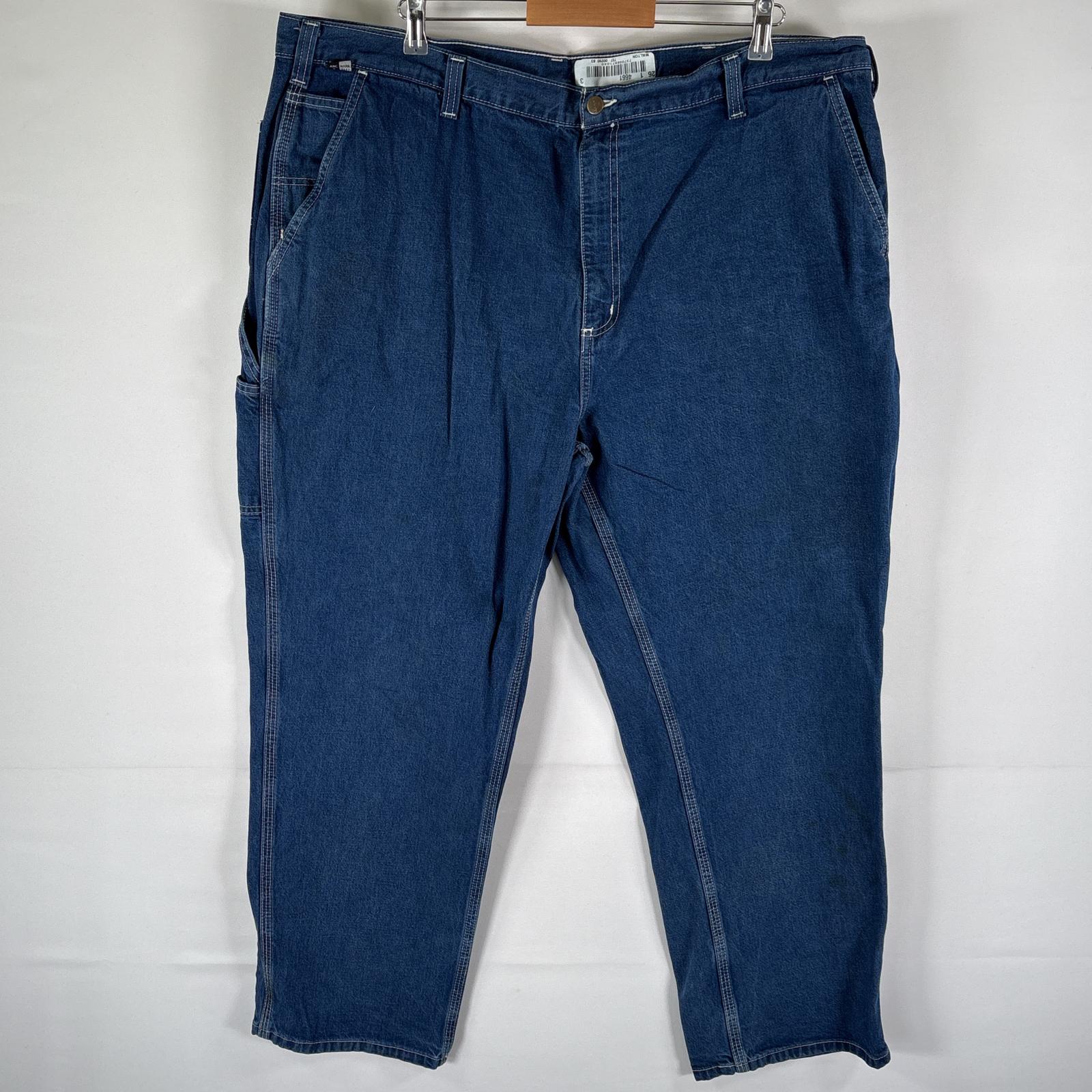 古着 デニムパンツ ペインターパンツ ワーク ジーパン ジーンズ 色落ち w46 L30 ブルー メンズ