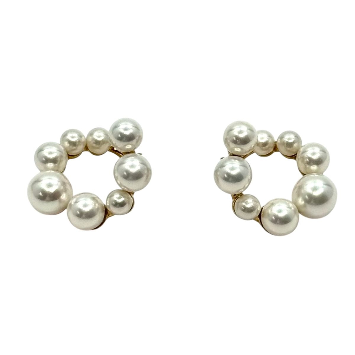 美品 Jouete ジュエッテ パール サークルピアス イエローゴールド シルバー925 075132 ピアス アクセサリー ジュエリー レディース Y1-00009