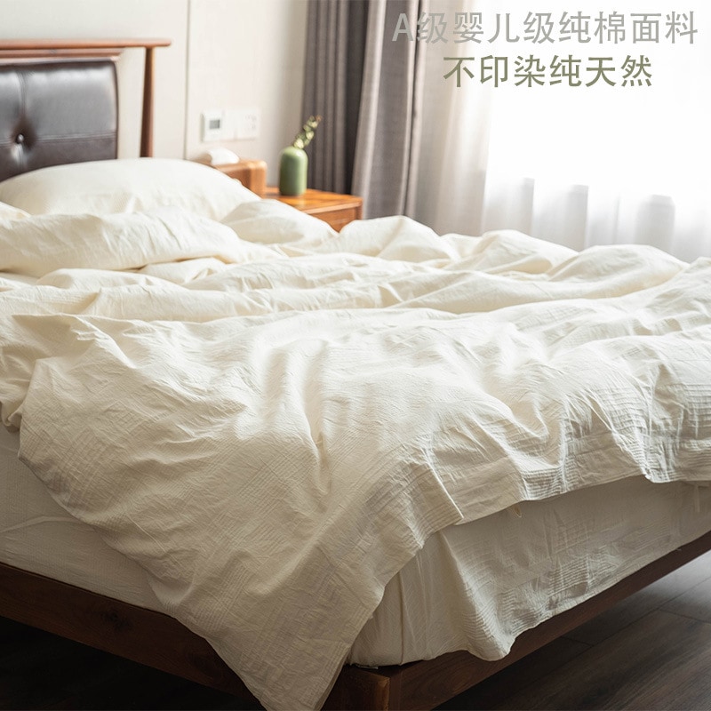 a級和式ベッド4点セット 60年代純綿白掛け布団カバー民宿朝食用裸寝用ホテルシーツ