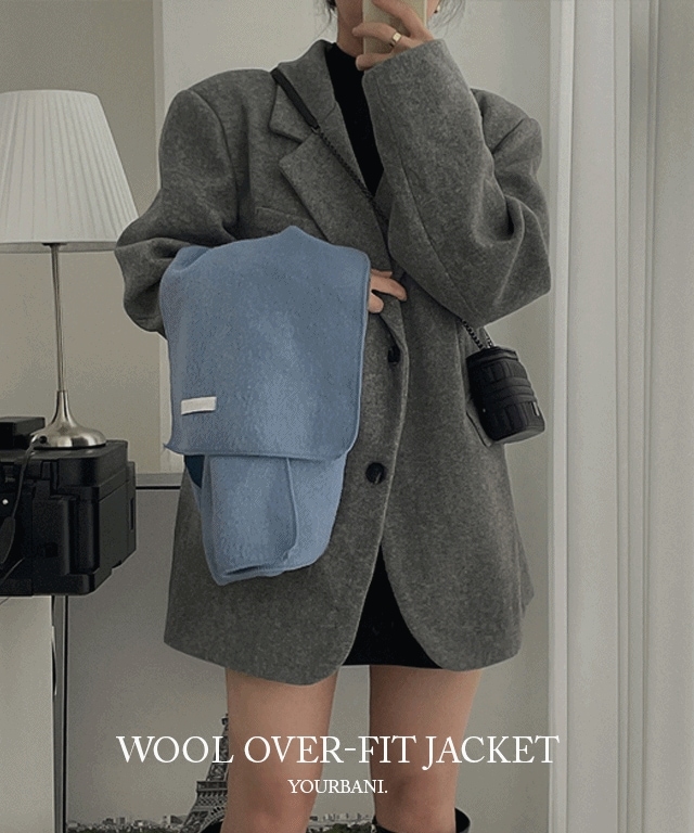 [ドゥミュア/フィットのヤクザ！] オーバーサイズフィットウールジャケット ハーフコート