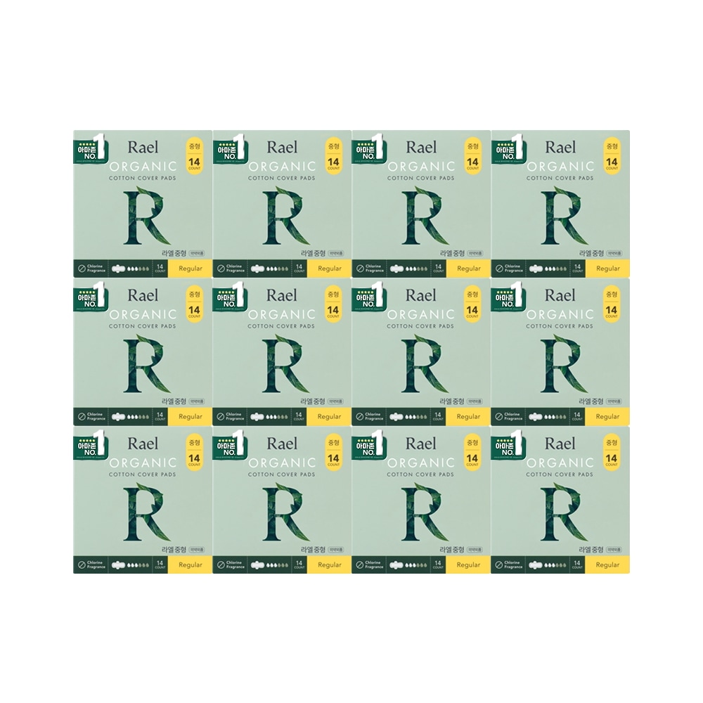 [12パック]ラエルオーガニック純綿カバー生理用ナプキンコレクション（中/大/オーバーナイト/スーパーロングオーバーナイトセット） 9,317円