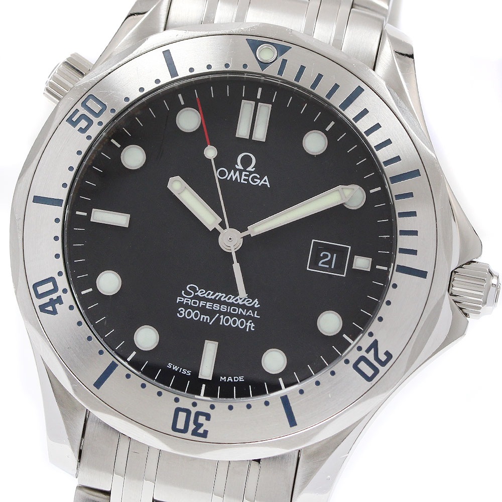 オメガ OMEGA 2261.50 シーマスター300 デイト クォーツ メンズ 保証書付き_921436【中古】