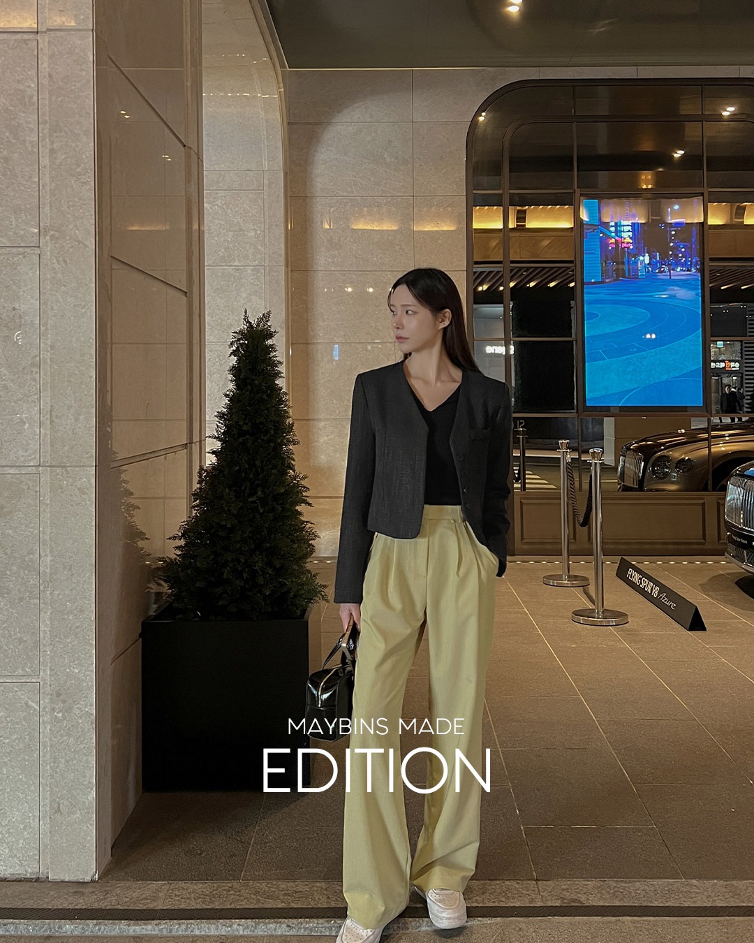 タック入りワイドスラックス韓国ファッション レディース