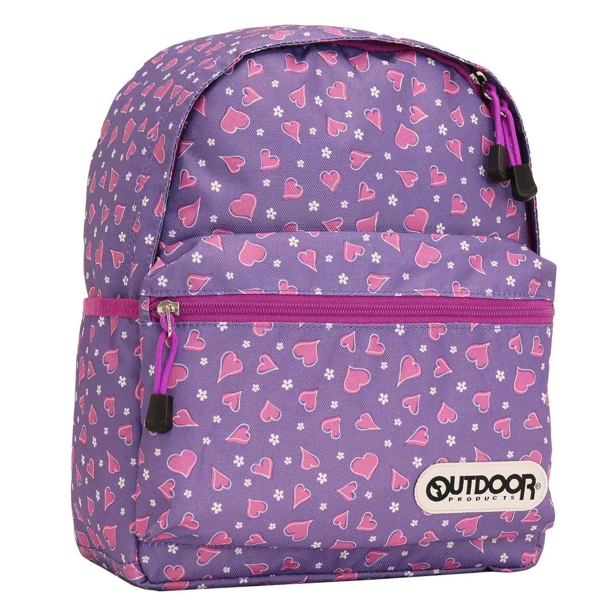 [アウトドアプロダクツ] リュック リュックサック デイパック キッズ 子供用 B5収納 ギフト 幼稚園 遠足 (ハートパープル)