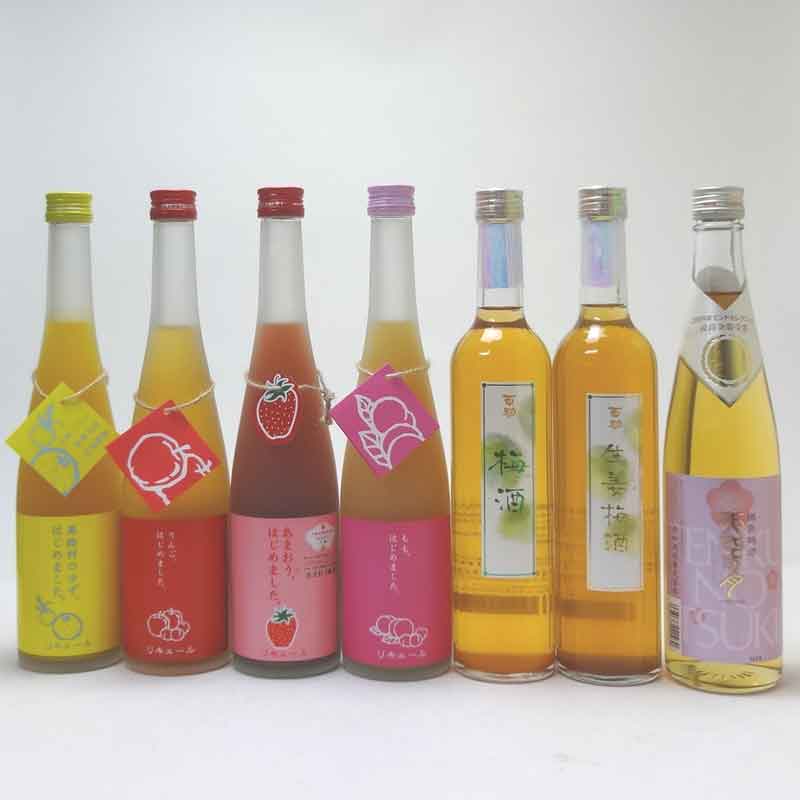 九州蔵果物梅酒7本セット もも梅酒 りんご梅酒 ゆず梅酒 あまおう梅酒(福岡県) 百助梅酒 生姜梅酒