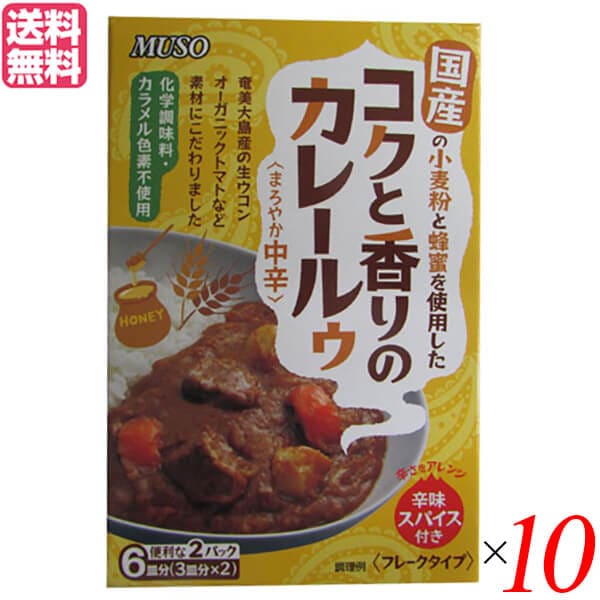カレー レトルト カレールー ムソー コクと香りのカレールゥまろやか中辛 80g2【10箱】