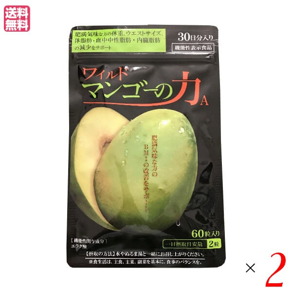 亀山堂 ワイルドマンゴーの力 60粒 機能性表示食品 2袋セット エラグ酸 ダイエッ
