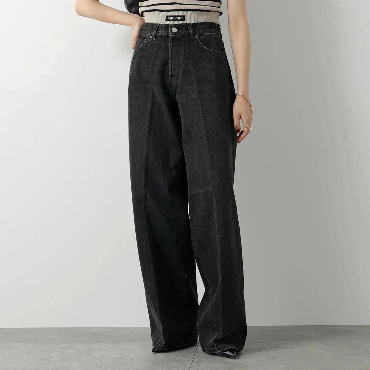 HAIKURE ハイクル ジーンズ BETHANY ベサニー HEW03296DF119 レディース デニム パンツ ワイド バギー Gパン ジーパン L085 【mega】