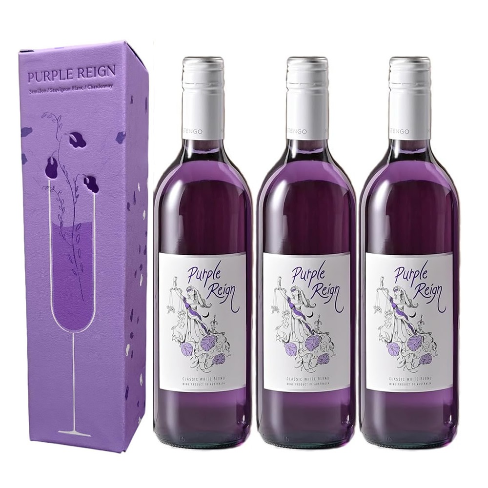 【紫ワイン】パープルレイン 3本セット オリジナルギフトボックス入り 750ml Shizuku JAPAN パーティーに
