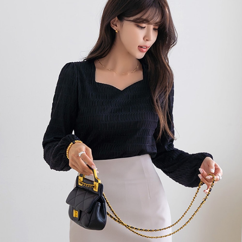 (NAK21) グラマラスムードハートネックブラウス DM41-T-15