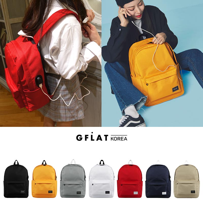 [GFLAT] USB PORT WINDRUN BACKPACK 入学式 ＆ 卒業式 / GF_BP1803-03 / 韓国のストリートブランド