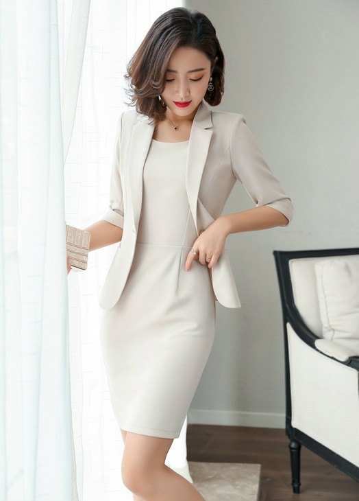 レディース上下2点セットテーラードジャケットワンピースノースリーブハイウエスト長袖カジュアルスーツキ