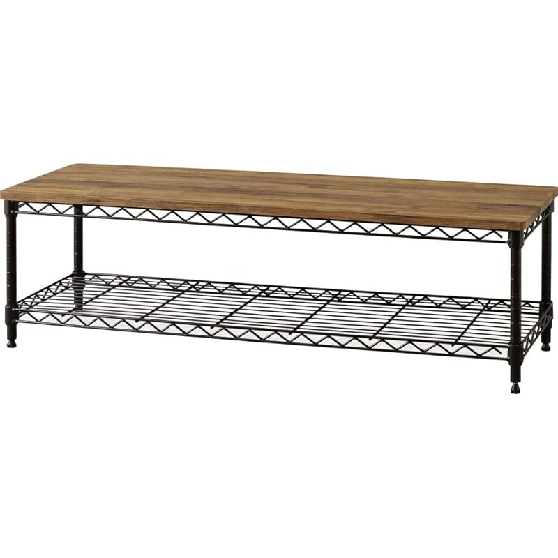 即納：【26-40型推奨】 アイリスオーヤマ テレビ台 ミドルタイプ ブラウン 幅101×奥行31×高さ30 32型 メタルラック オープン 組み立て 耐荷重30kg CML-10302