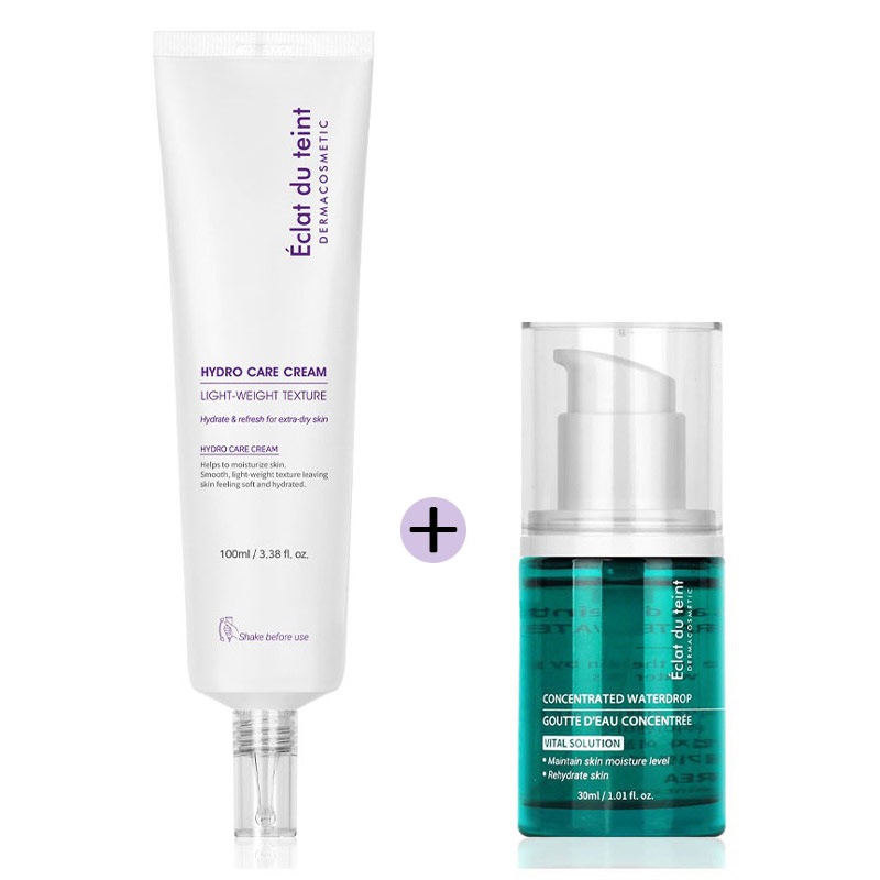 【韓国正規品】水分/光沢 セット(ハイドロケアクリーム40ml+ウォータードロップ アンプル 30ml) 受光/速乾燥