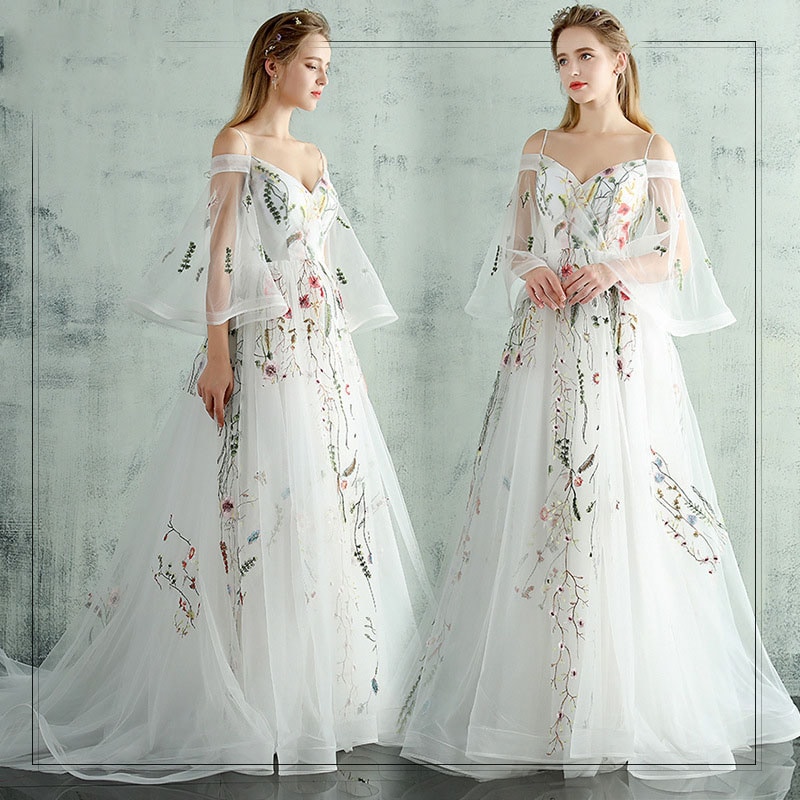 韓国ファッション カラードレス 長袖 演奏会用ドレス パーティードレス ウェディングドレス ロングドレス 発表会ドレス 結婚式 ピアノ 二次会ドレス 前撮り 結婚式 花嫁 演奏会 披露宴 前撮り ステ