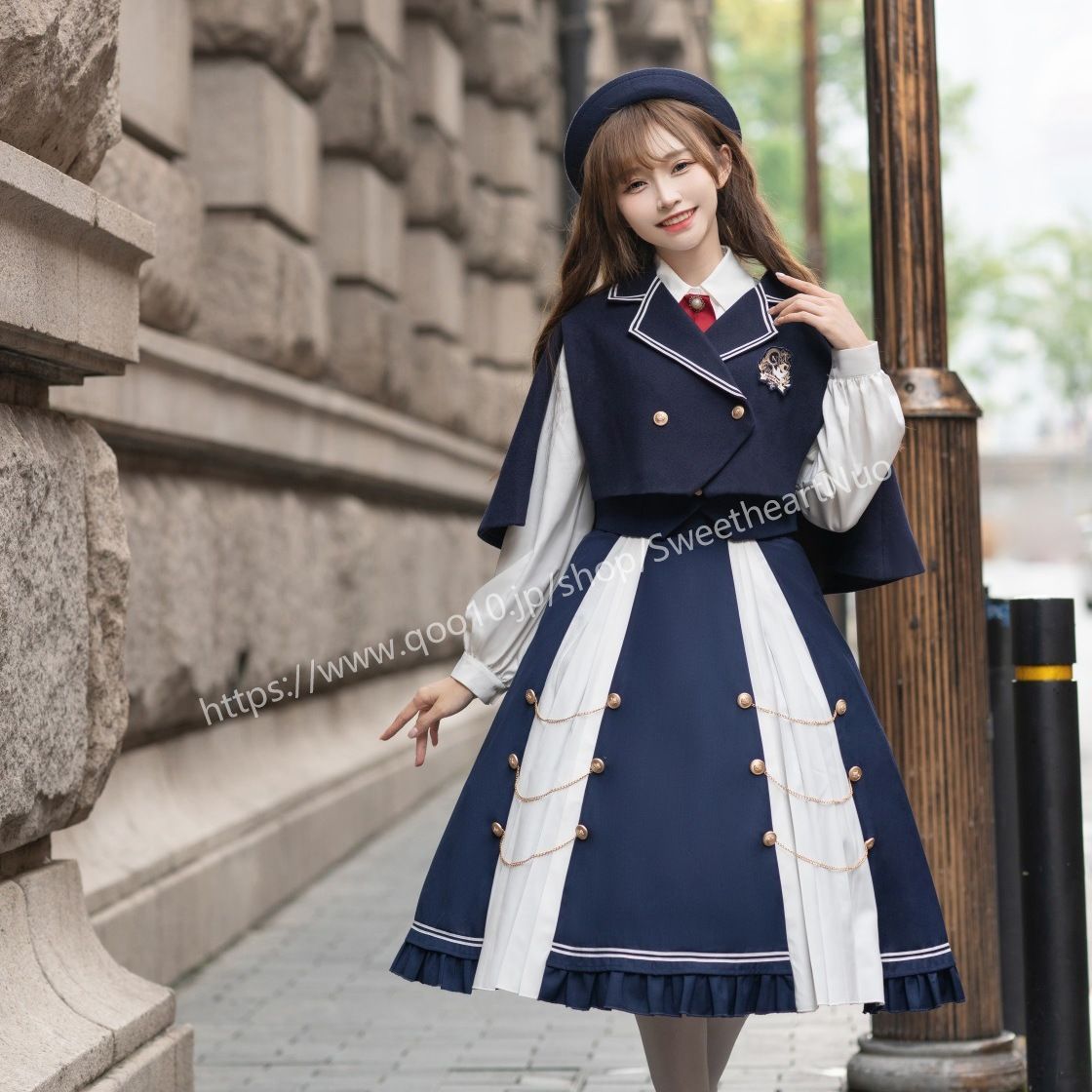 クリスマスハロウィン コスプレ スカート ロリスーツ ロリ可愛 メイド服 二次元 学園祭 文化祭ベストシャツマント4点セット