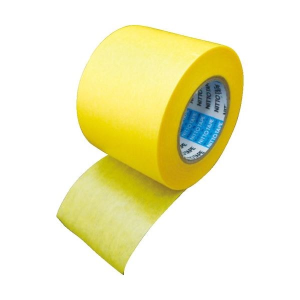 （まとめ）日東電工 和紙マスキングテープ 40mmx18m 黄 1パック（3巻）[x5]