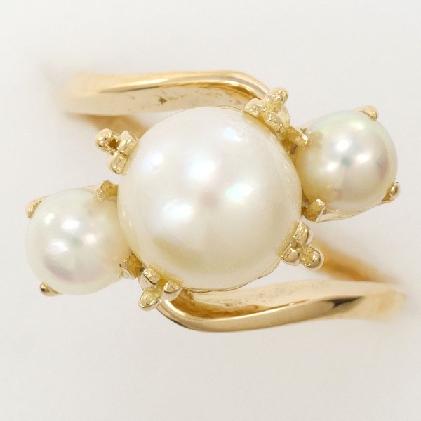 K18 18金 YG リング 指輪 8号 パール(真珠) 約4～7.5mm ジュエリー 中古 59,850円