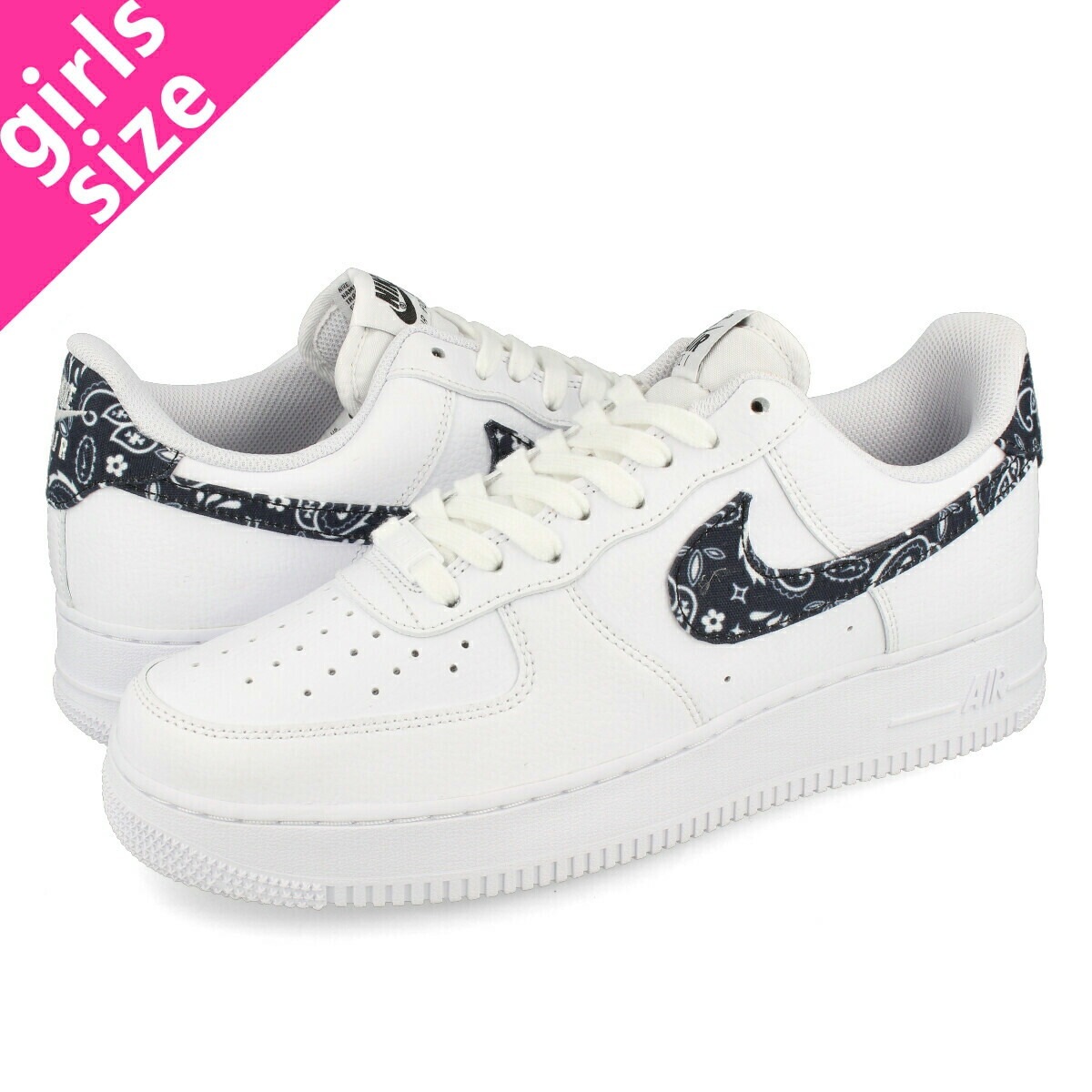 WMNS AIR FORCE 1 07 ESSENTIALS WHITE/BLACK/WHITE/WHITE 【PAISLEY】